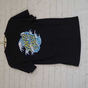 Santa Cruz Skateboards Splashing Wave Logo Classic Tee Tshirt Womens Size Small